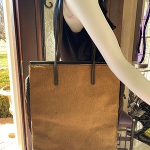 Frank Daniels Vintage Horse Hair and Leather Tote